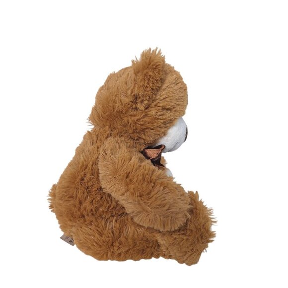 Teddy Bear Plush Brown Bow Stuffed Animal 12.5 Inch - Picture 2 of 6